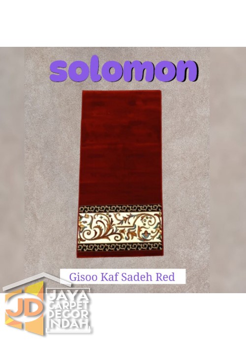  Sajadah Imam  Solomon  motif Gisoo Kaf Sadeh Red ukuran 60 x 120 cm & 60 x 150 cm